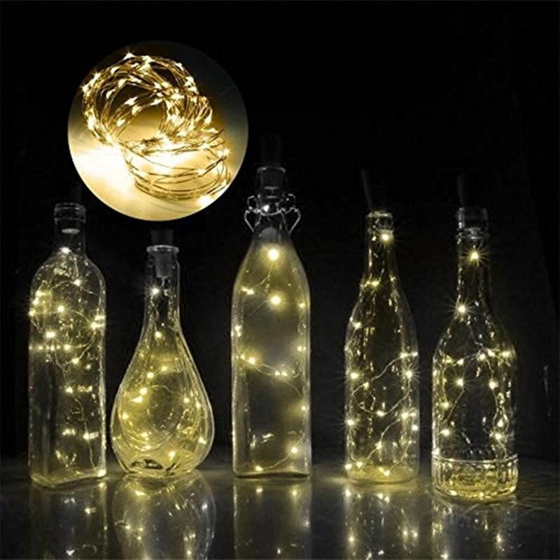 

10Pcs/Set LED String Light Wine Bottle Stopper Color Light Yellow/1 meter 10 lights