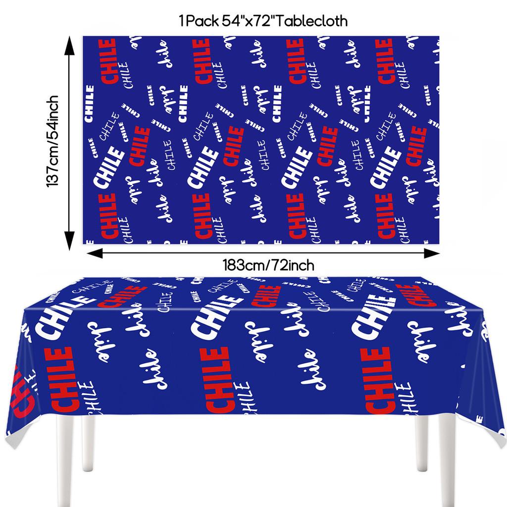 Chile Flag Party Tablecloth With Waterproof Material For Celebrations And Events