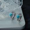 925 Sterling Silver Earrings For Women Trendy Geometric Blue Stone Earring Jewelry Prevent Allergy Party Gift Accessories