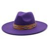 JYL TS DIY White Fedora Hat Women Fashion Concave Top British Wide Brim Felt Hat