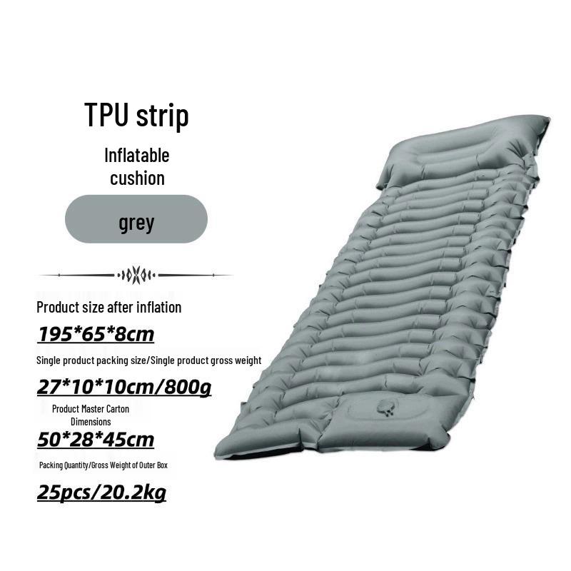 Lightweight TPU Inflatable Camping Mattress with Foot Pump - Portable Outdoor Pad for Hiking and Camping