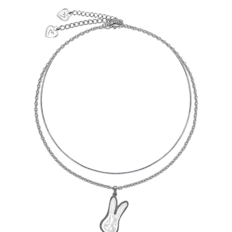 

VVV Pearl Rabbit Surgical Necklace SILVER