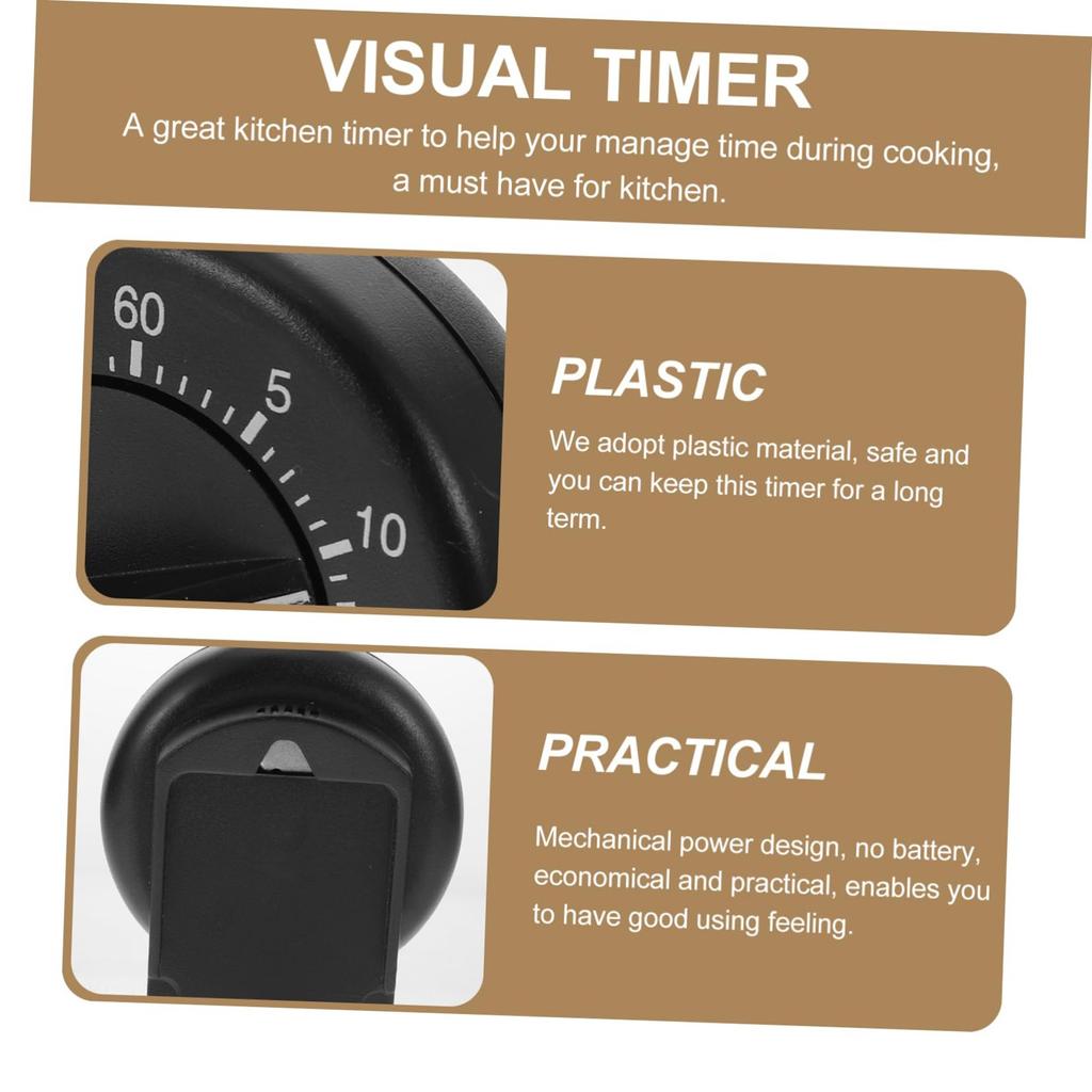 No Battery Required Timer Loud Sound Plastic Versatile 60 Minute Cooking Timer Kitchen Supplies
