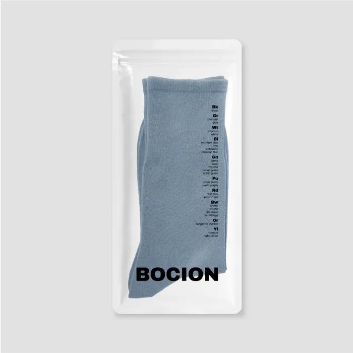 Old Denim Solid Color Long Socks
