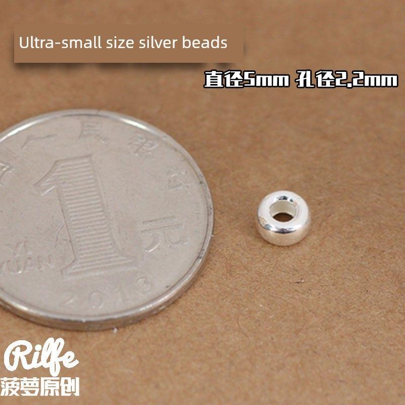 

Boluojia Hollow Blister Sliver Beads Spacer Beads Accessories Silver S925 Beads Spacer Beads Dorje Knot Hand Rope Tail Buckle Super small size silver beads