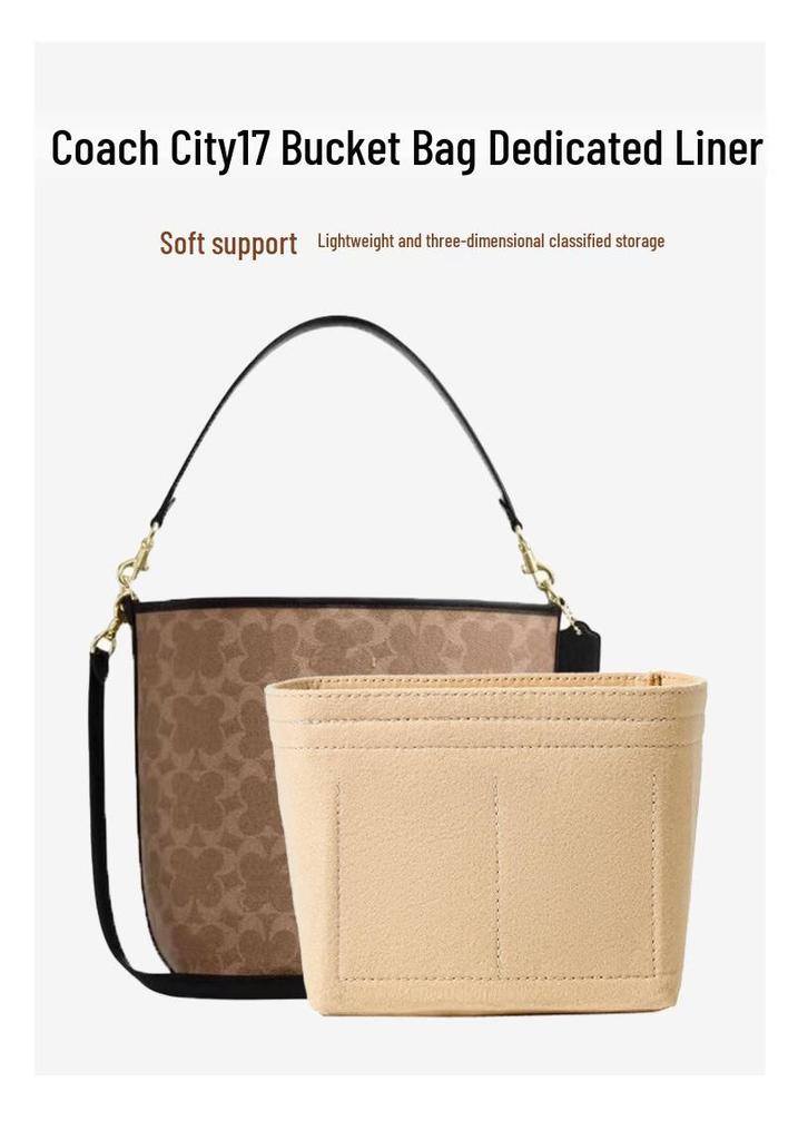 Coach City 17 Bucket Bag Liner: Prevents Item Falls, Supports and Protects with Shoulder Bag Fit.