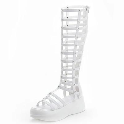 Fashion High Quality 2024 Roman Sandals Women Shoes Platform Mid Calf Summer Boots Womens Platform Heels 6cm Thick Heel Sandals Zip