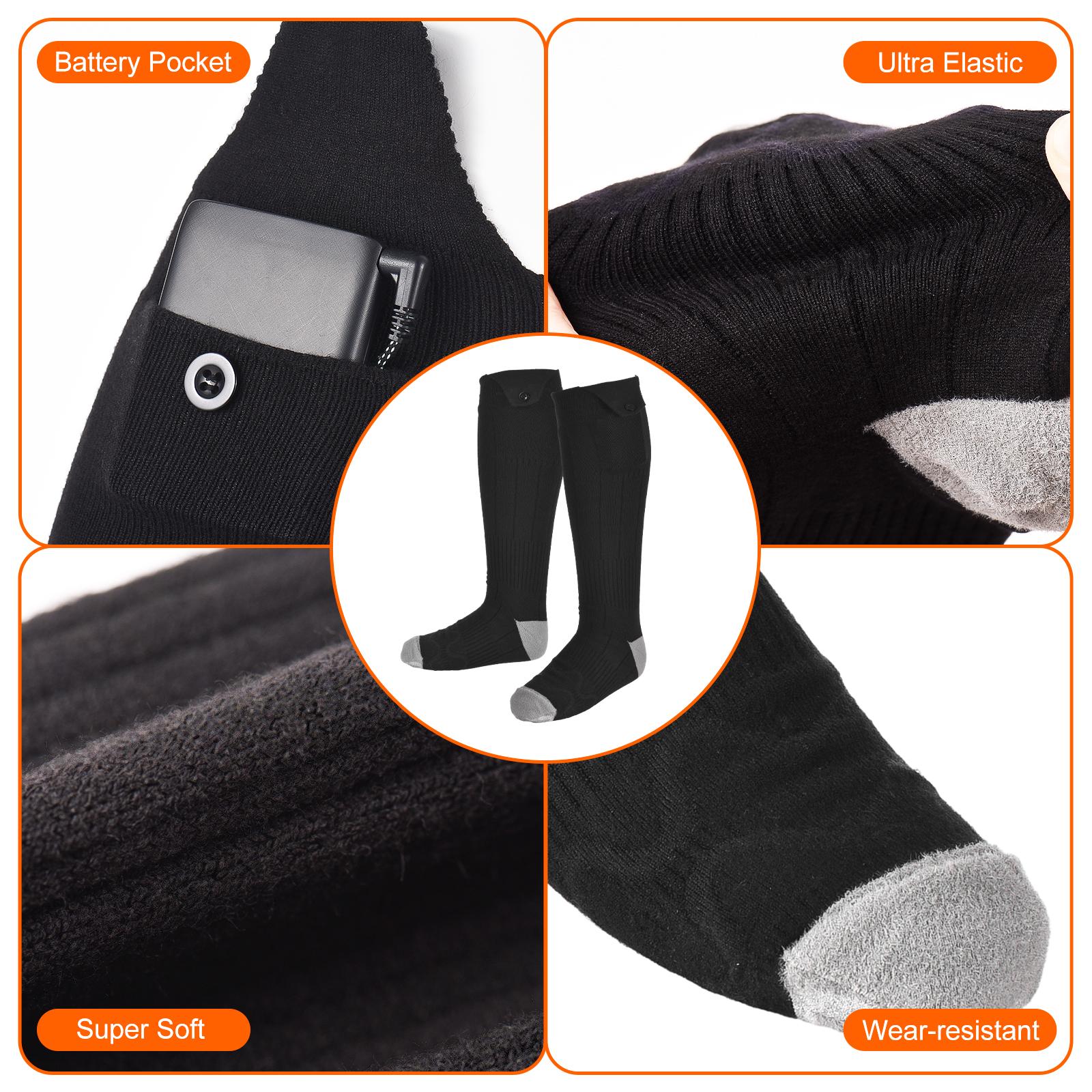 

Re able Heated Socks for Men Women 5V 5000mAh Battery Powered Cold Weather Washable Winter Thermal Warming Socks for Winter Skiing Riding Camping