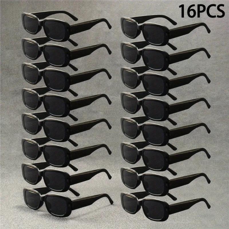 16pcs Vintage-Style Women'S Square Glasses PC Frame - Ideal for Parties Weddings Music Festivals Decorative Accessories