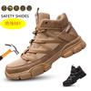 fly-woven labor insurance shoes men's anti-smashing and puncture-proof steel bag head safety shoes breathable and lightweight protective work shoes