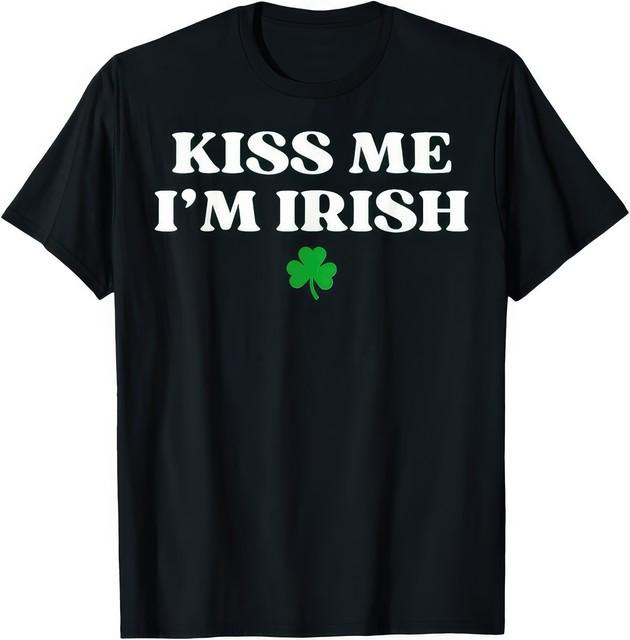 Kiss Me Im Irish Shamrock St Patricks Day Funny Lucky T Shirt Graphic M