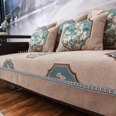 New Chinese Style Chenille Jacquard Sofa Cushions And Four Season Universal Anti Slip Sofa Cover Backrest Towel Cover Fabric