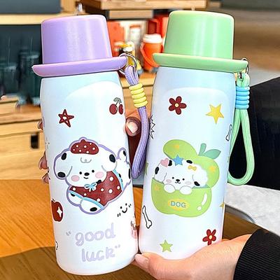 Cartoon 600ml Vacuum Cup Insulation Or Cooling Large Capacity Insulated Cup Stainless Steel Cup for Office Workers