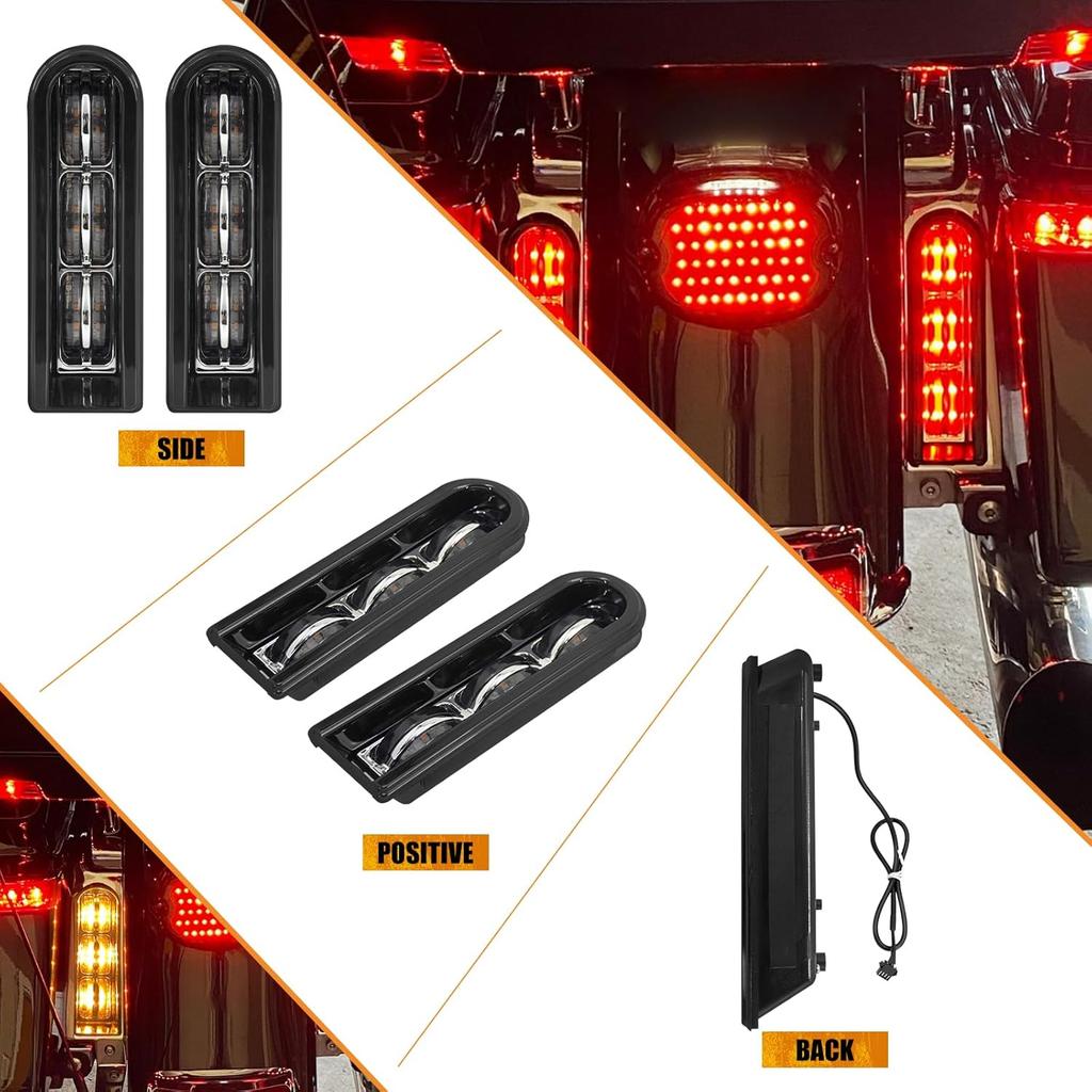 Rear Saddlebag Accent LED Light Insert Filler Support Running Turn Signal Brake Light Fit For Harley Touring Road King Ultra Limited Street Road