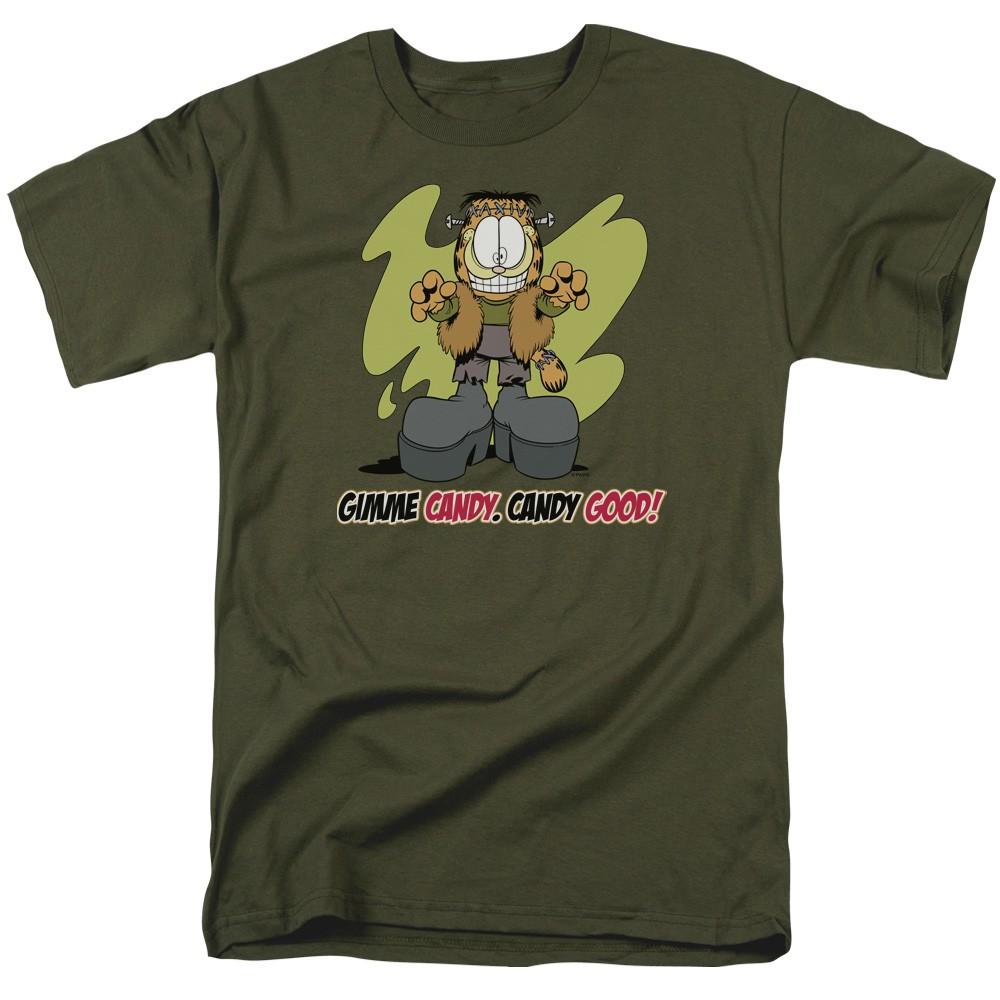 Garfield - Candy Good - Adult Unisex Short Sleeve T-Shirt - Green 3XL