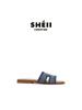 Su Yinyin wears the same retro embroidered denim beard edge slippers women's round head versatile casual word with sandals outside summer