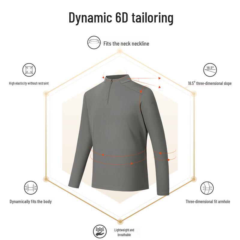 Anta Men's Zero-Pressure Half-Zip Long Sleeve Knit Top
