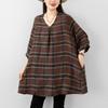 DIMANAF 2026 Summer New Plus Size Women T-Shirts Casual Vintage Print Plaid Blouse Shirts Lady Tops Tees Cotton Oversized