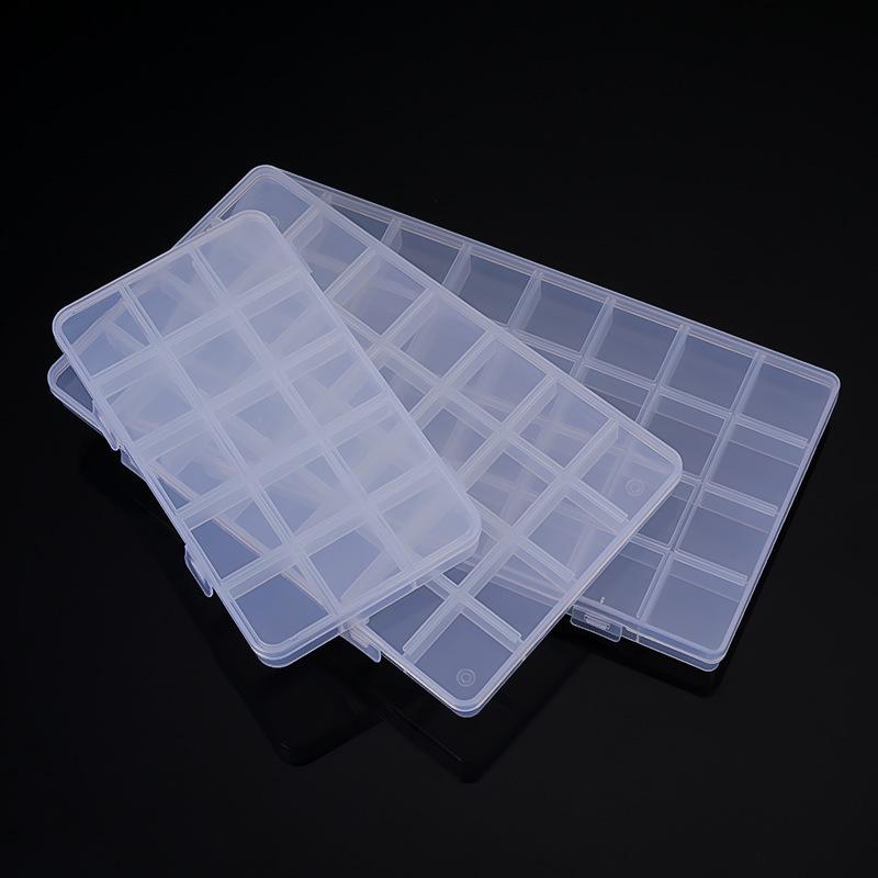 Multi-Grid Transparent Plastic Storage Box for Beading & Jewelry - 10, 15, 24, 28, 32 Options