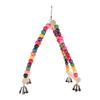 Wooden Beads Bird Swing Toy Colorful Half Circle Bird Swing Perch Cage Toys for Parrots