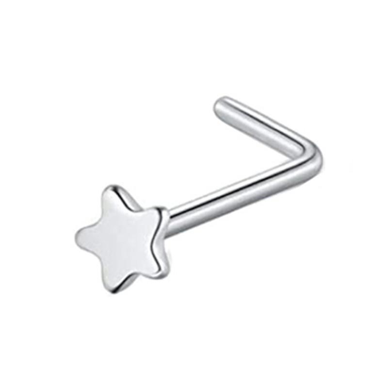 Nose Stud Nose Wing Piercing Nose Screw Studs Stainless Steel CZ Inlaid Opal Nostril Nose Piercing Jewelry Women Punk Gift