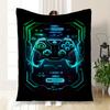 "Future Tech Neon Gaming Controller Wall Art"Blanket Flannel Throw Blanket for Sofa, Bed, Travel, Camping, Office, Couch, Chair, And Bed Gif