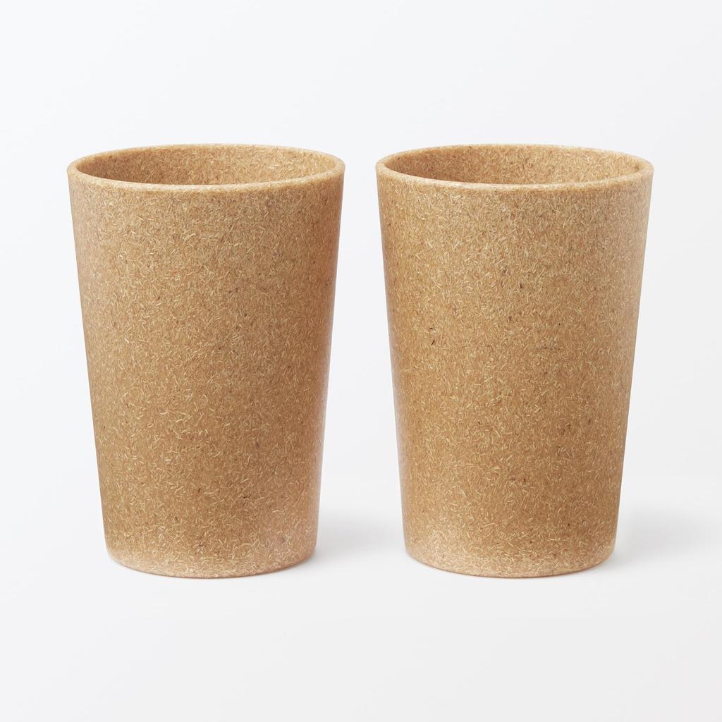 MUJI Cups Made from Palm Set of 76014218 Microwave-Safe Offcuts, 2,