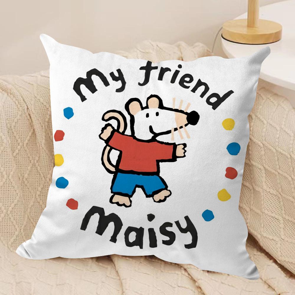 Cute B-Bobo The M-Mouse Cushion Cover Short Plush Double-Sided Print Square Throw Pillow Covers Sofa Home Cushion Decor