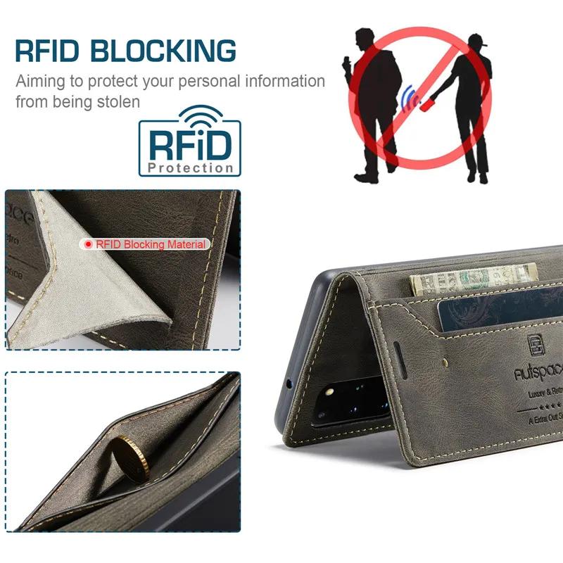 Magnetyczne Skórzane Etui na Telefon Dla Samsung Galaxy S25 Edge S24 S23 S22 S21 Ultra S20 FE S10 Plus Note 20 Klapka Portfel Karta Pokrowiec Torba