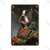 Metal Sign Gentleman Dog Wall Decor, Vintage Tin Plate for Living Room 20x30 cm