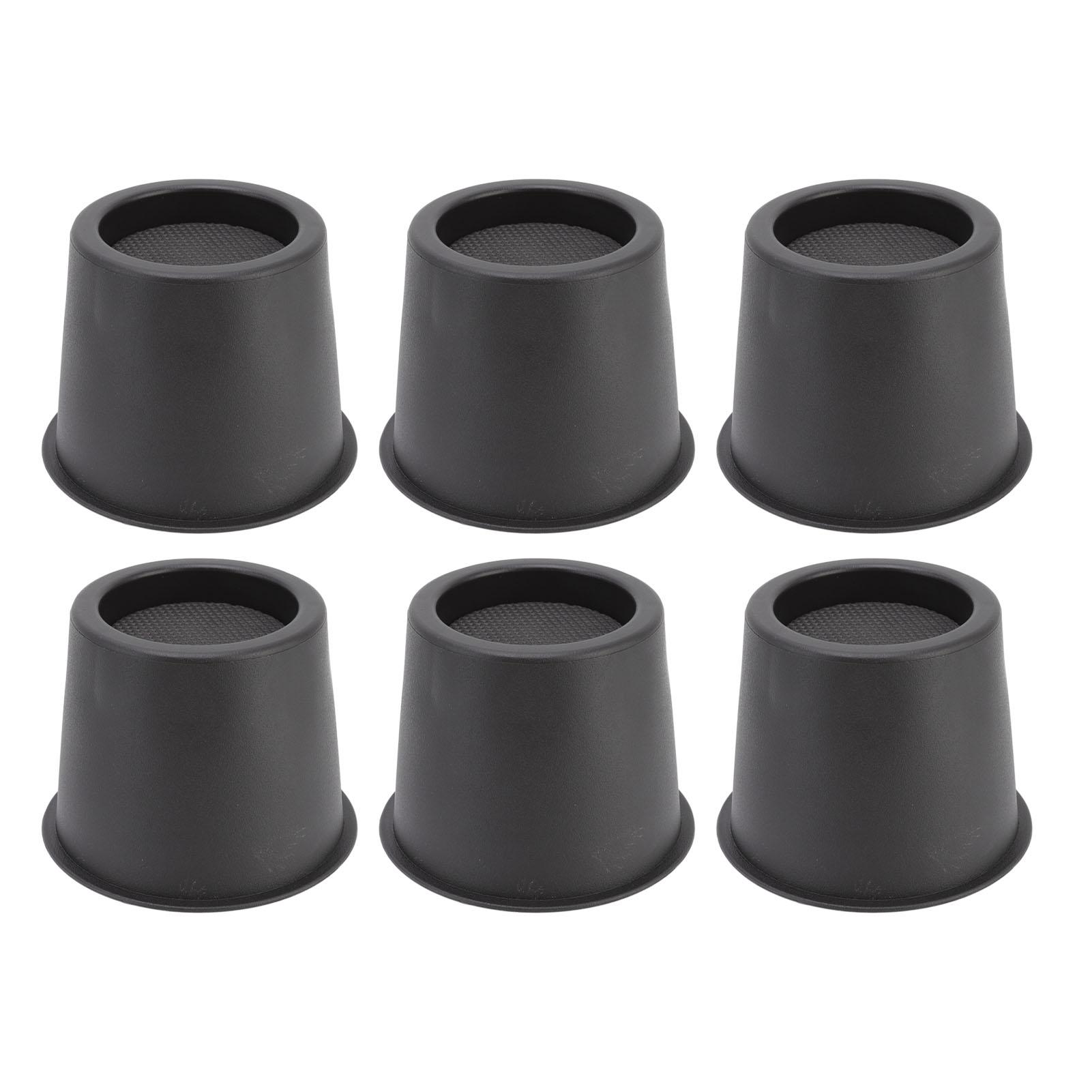 

6 PCS Anti Vibration Pads Sofa Feet Pad Furniture Riser Mat for Table Cabinet Bed 3in Black Round
