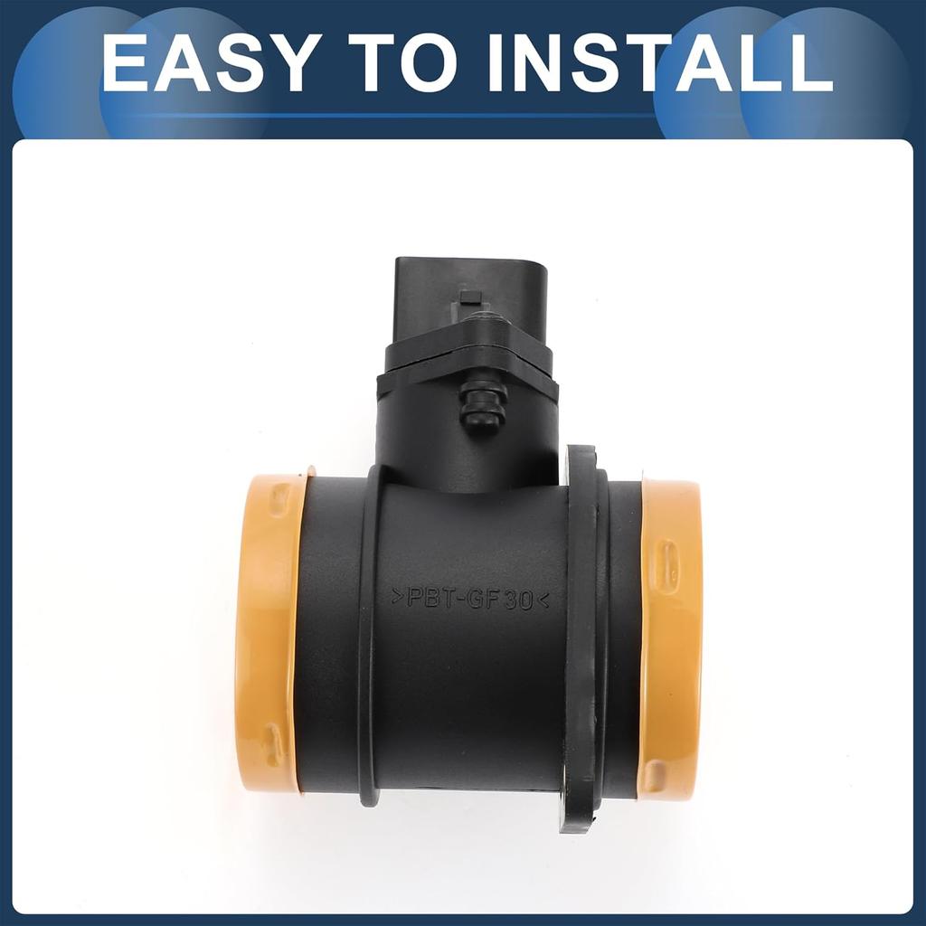 Mass Air Flow Sensor Assembly, MAF Sensor No.06A906461T for Volkswagen Jetta 2005 2.0L L4 Black, 1 Pc