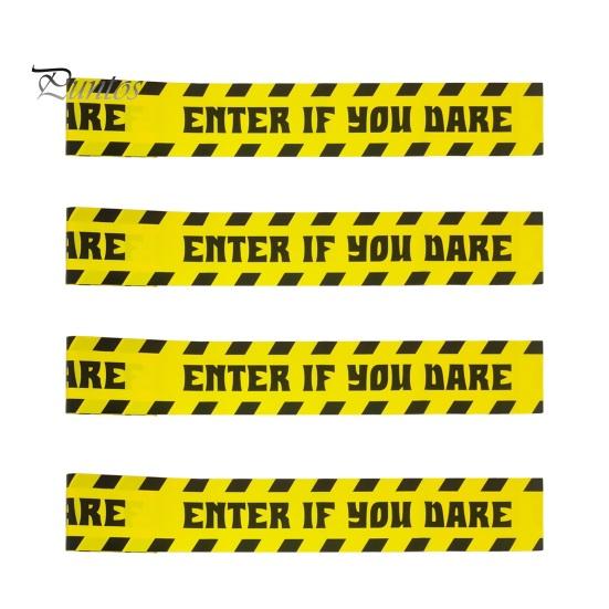 

4 шт. предупреждающих лент на Хэллоуин, набор, жуткая предупреждающая декоративная лента, печатная лента на тему Хэллоуина для вечеринок в домах с привидениями, наружных украшений