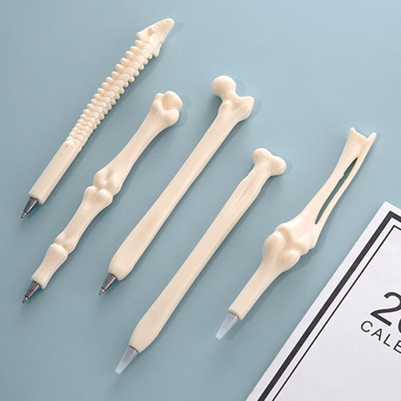 Novelty Bone Shape Ballpoint Pen Refill Writing Ball Pens School Office Stationery Gifts Supplies for Student Gifts