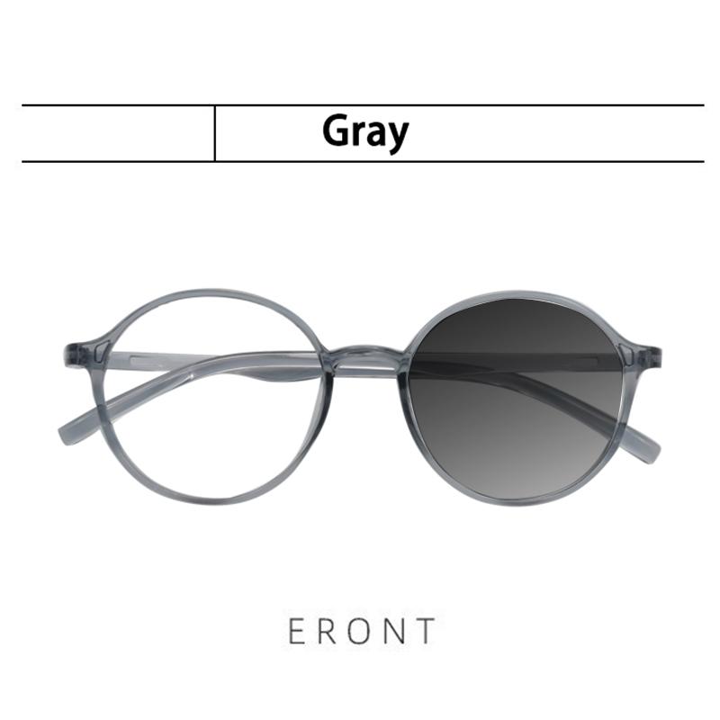 Vintage Round Green Frame Anti Blue Light Photochromic Reading Glasses for Men and Women Custom Prescription Eyewear
