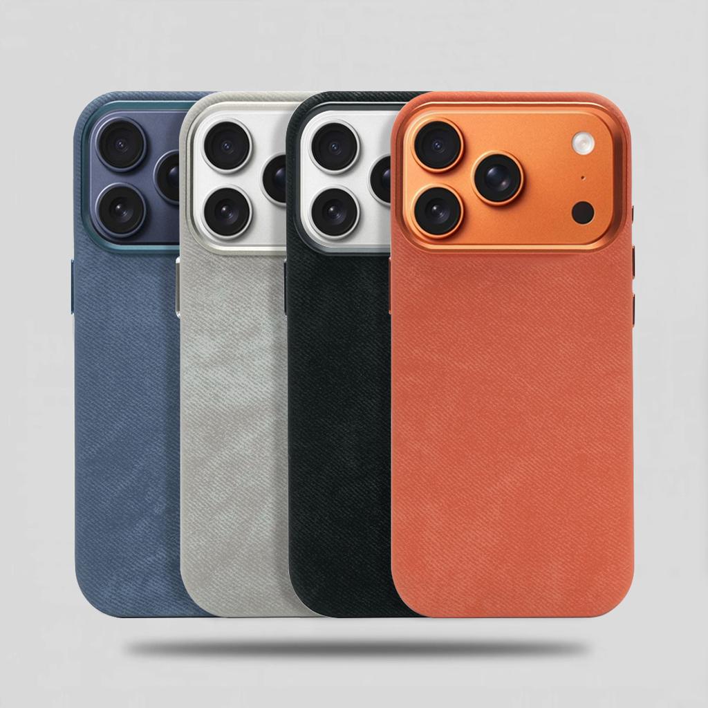Luxury Fiber Leather Shockproof Case For iPhone 17 Pro Max 16 15 14 Plus 13 12 For MagSafe Magnetic Wireless Charging Back Cover