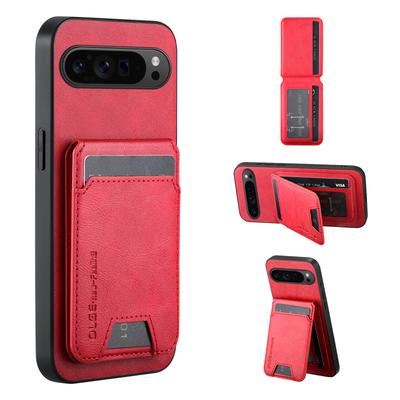 Magsafe Magnetic Wallet Card Slot Bracket Solid Color Leather Bumper Phone Case For Google Pixel 10 Pro XL 9A 8A 7A 7 8 9 Pro XL
