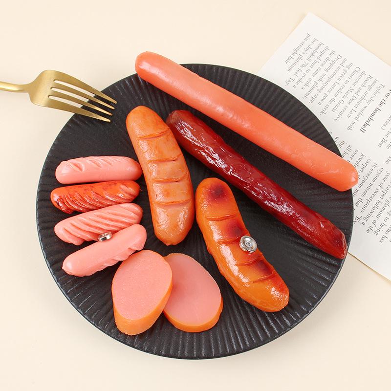 Grilled Sausage Magnet & Keychain Toy - Simulated Hot Dog & Cured Sausage
