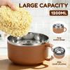 Stainless Steel Ramen Bowls 40.6 Oz Noodle Bowls with Spoon and Lids Large Capacity Ramen Noodle Bowl for Kitchen Accessories