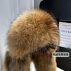 New Winter Men's 100% Real Silver Fox Fur Bomber Hat Raccoon Fur Ushanka Cap Trapper Russian Man Ski Hats Caps Real Leather