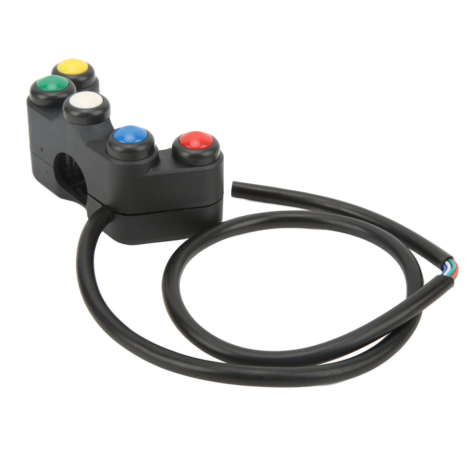 

Переключатель управления рулем мотоцикла 5 в 1, многофункциональный, для головного света, поворотников, звукового сигнала, для руля 2,2 см