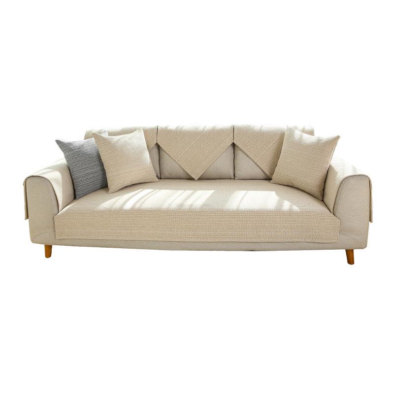 Sofa Cushion Cotton and Linen Four Seasons Universal Non-Slip Fabric Cushion Linen Old Coarse Cloth Sofa Cover Cover Cloth Simple Modern