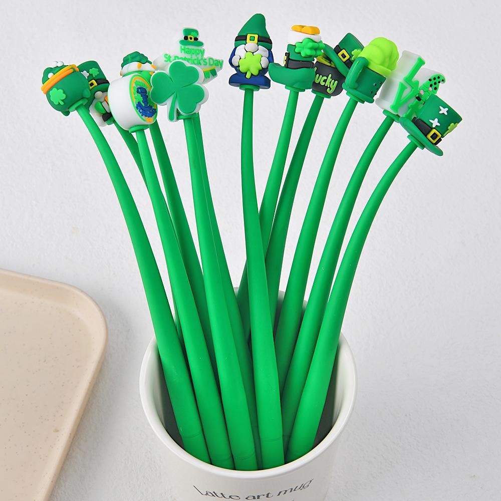 48Pcs St Patrick's Day Comfortable Grip Stationery School Office Supplies Prize Gift Writing Tools Holiday Gift Novelty Stationery Teacher Party Fa