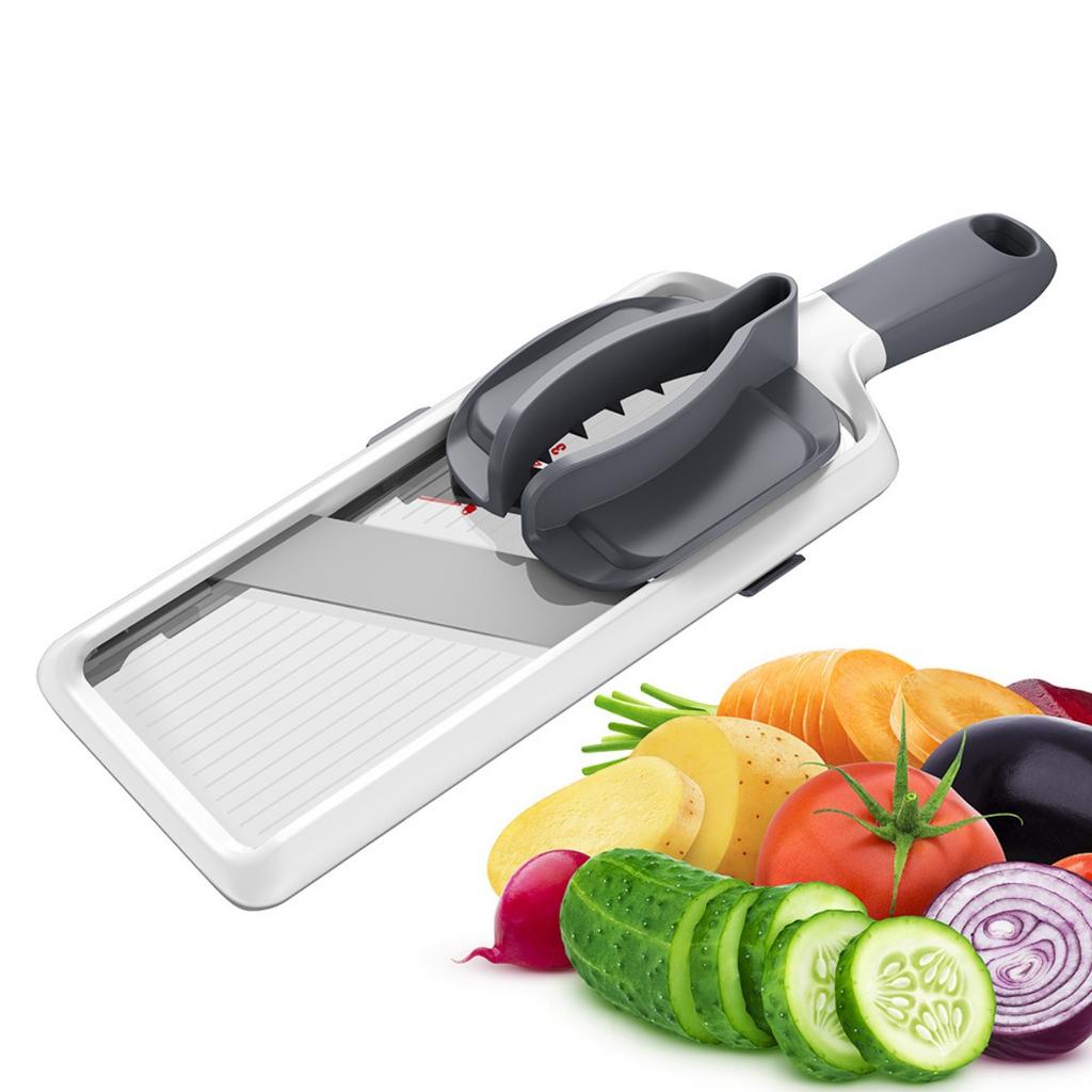Vegetable Grater Cucumber Slicer - Multi Handheld Mandoline Slicer with Adjustable Stainless Steel Blade - Cheese Grater