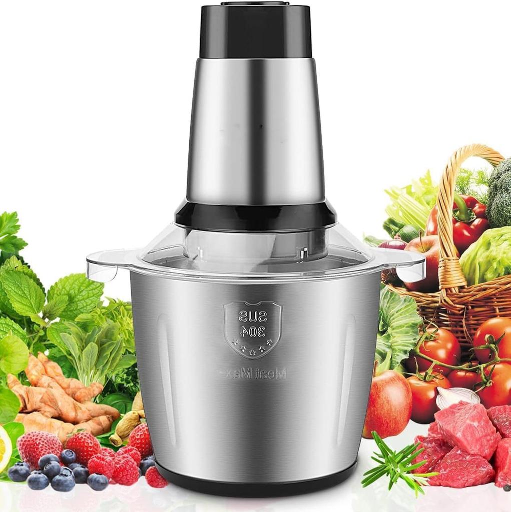 Umillion Food Large Capacity 4 3 Speed PSE and FDA Commercial Food Electric Stainless Easy Suitable for and Food Easy To Clean Processor, 3.5L,