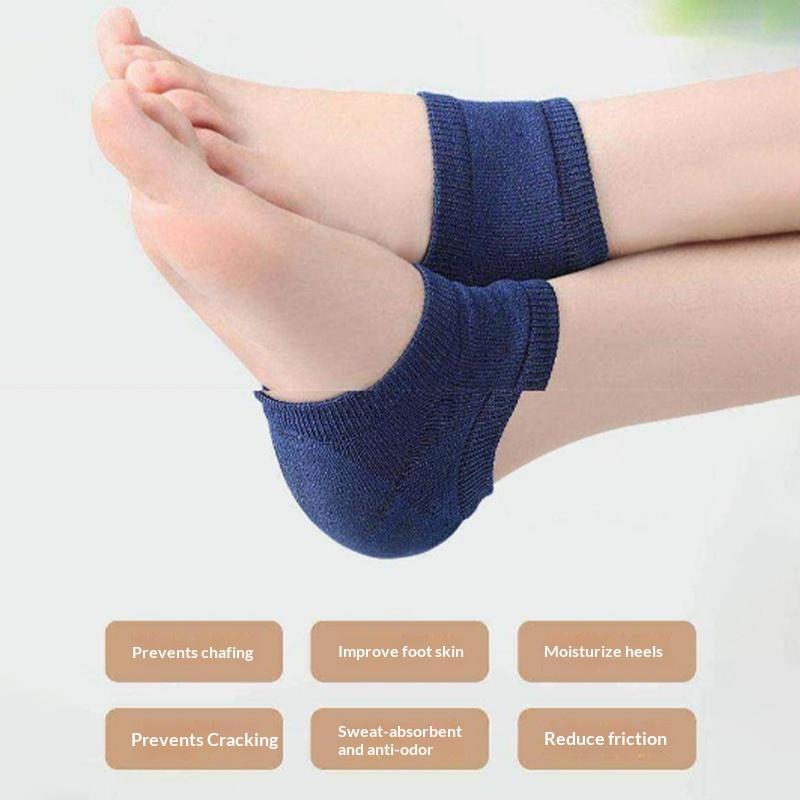 Gel Silicone Heel Protector Sleeve Heel Pads Heel Cups Plantar Fasciitis Support Feet Care Skin Repair Cushion Half-Yard Socks