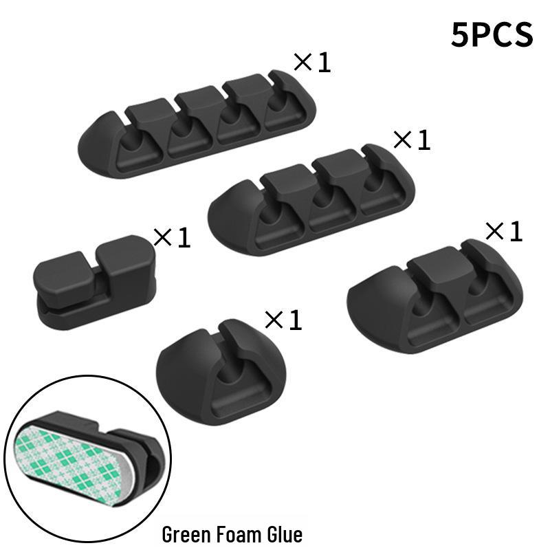 Self-Adhesive Silicone Cable Organizer for Cords and Earphones