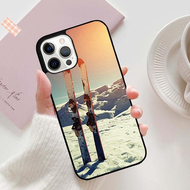 Autumu Skiing Snow Snowboard Ski Phone Case Cover for iPhone 16 15 12 mini 11 13 14 Pro Max SE 2020 Apple 6S 7 8 Plus Coque