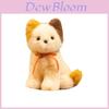 Cuter Cat Plush Doll With Squat Design And Bow Decor For Gift And Collection