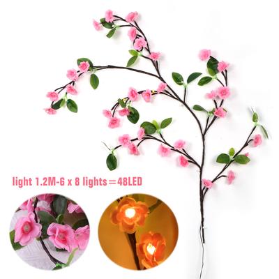Cherry Blossom DIY Fairy Light Bendable Cluster Lights USB Plug In Timing String Lights 8 Light Modes for Walls Doors Windows